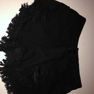 High waisted black shorts